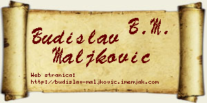 Budislav Maljković vizit kartica